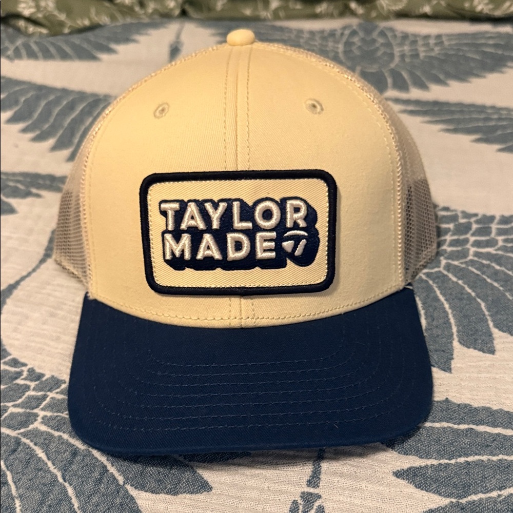 TaylorMade Cream and Navy Trucker Cap